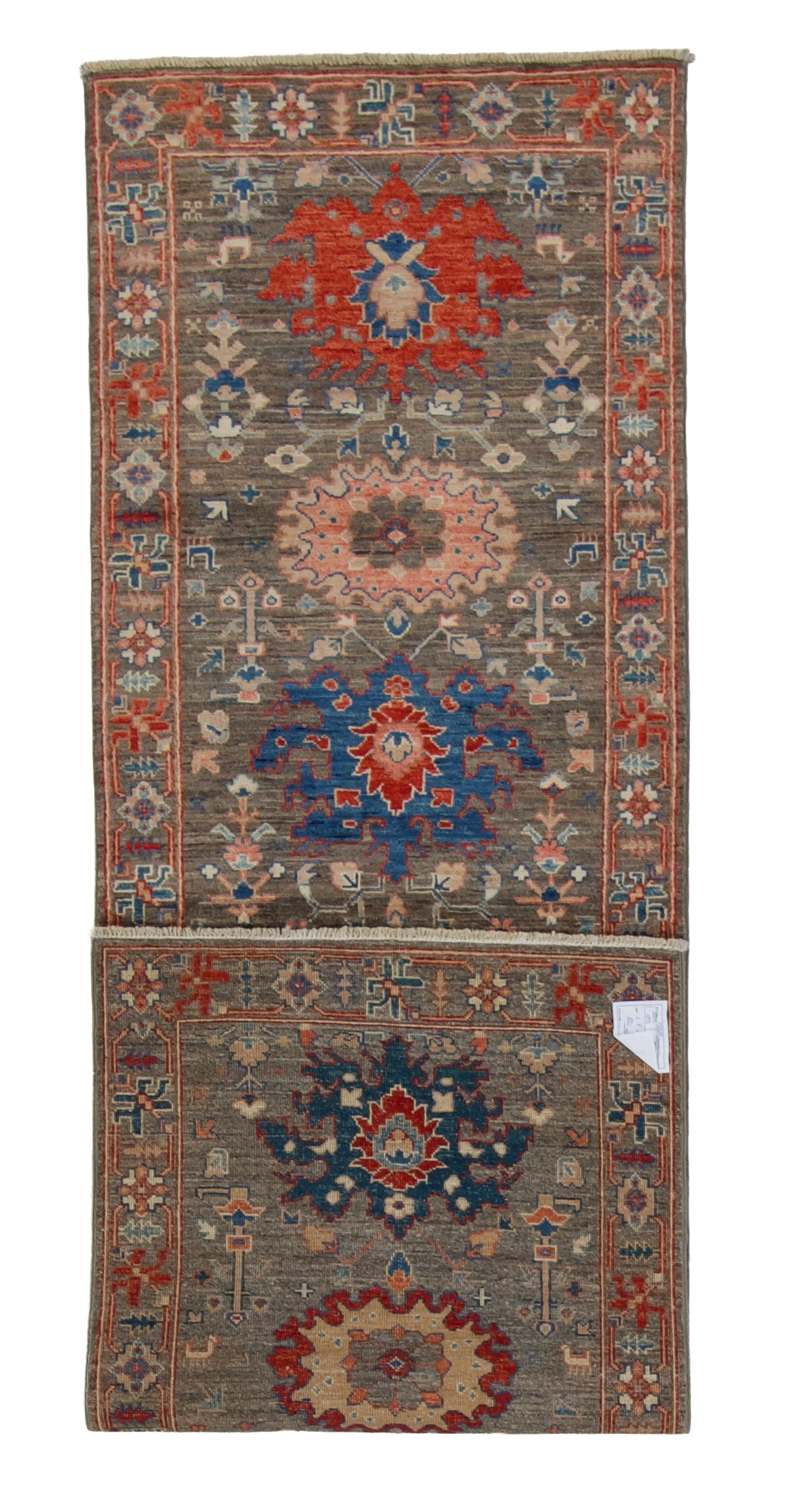 W 2.7 L 8.5 Zekur 100% Wool Hand-Woven All-Over Design - 67052