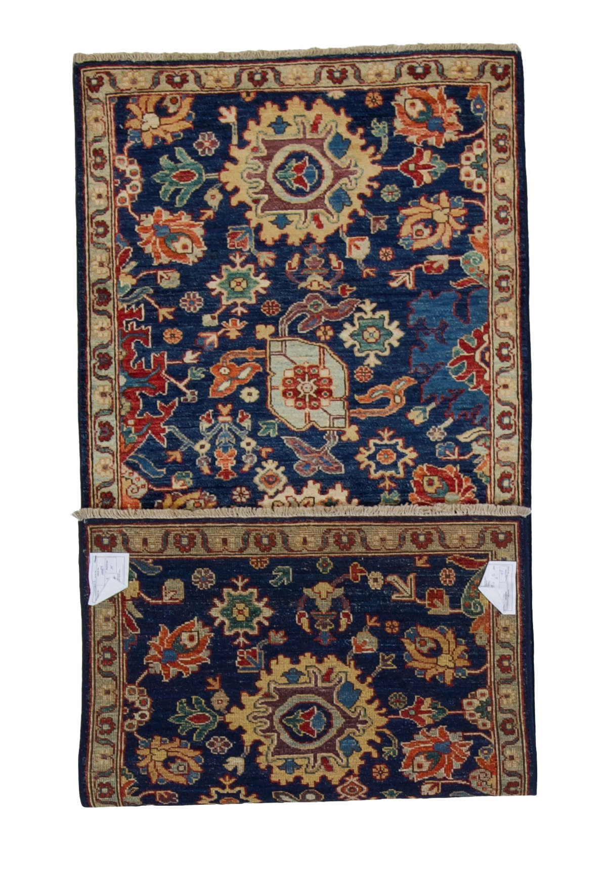 W 2.8 L 6.6 Mahal 100% Wool Hand-Woven All-Over Design - 67053