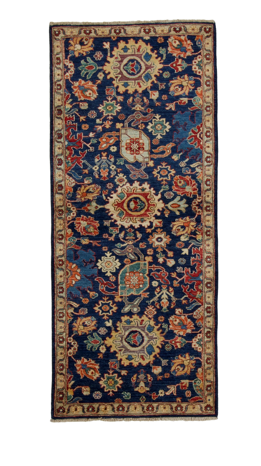 W 2.8 L 6.6 Mahal 100% Wool Hand-Woven All-Over Design - 67053