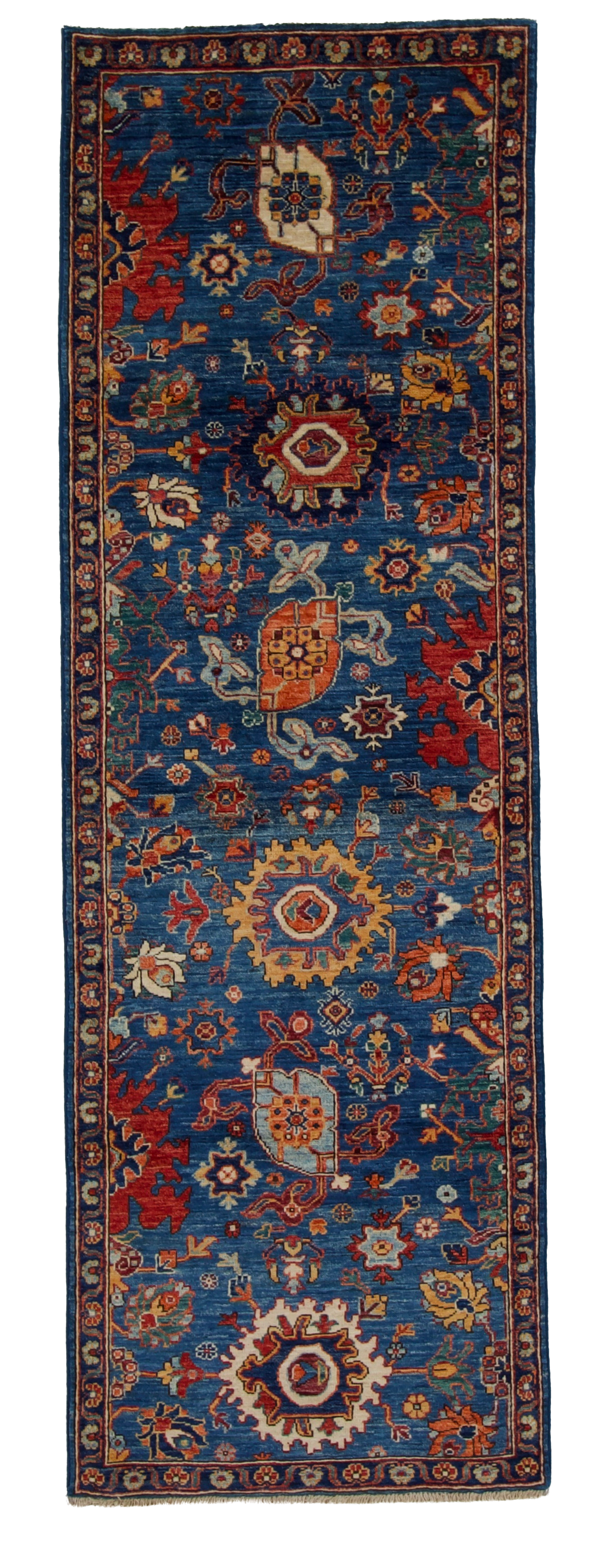 W 2.7 L 8.1 Mahal 100% Wool Hand-Woven All-Over Design - 67056