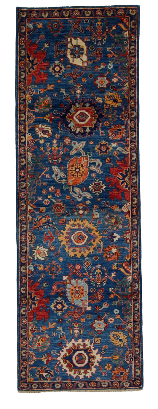 W 2.7 L 8.1 Mahal 100% Wool Hand-Woven All-Over Design - 67056