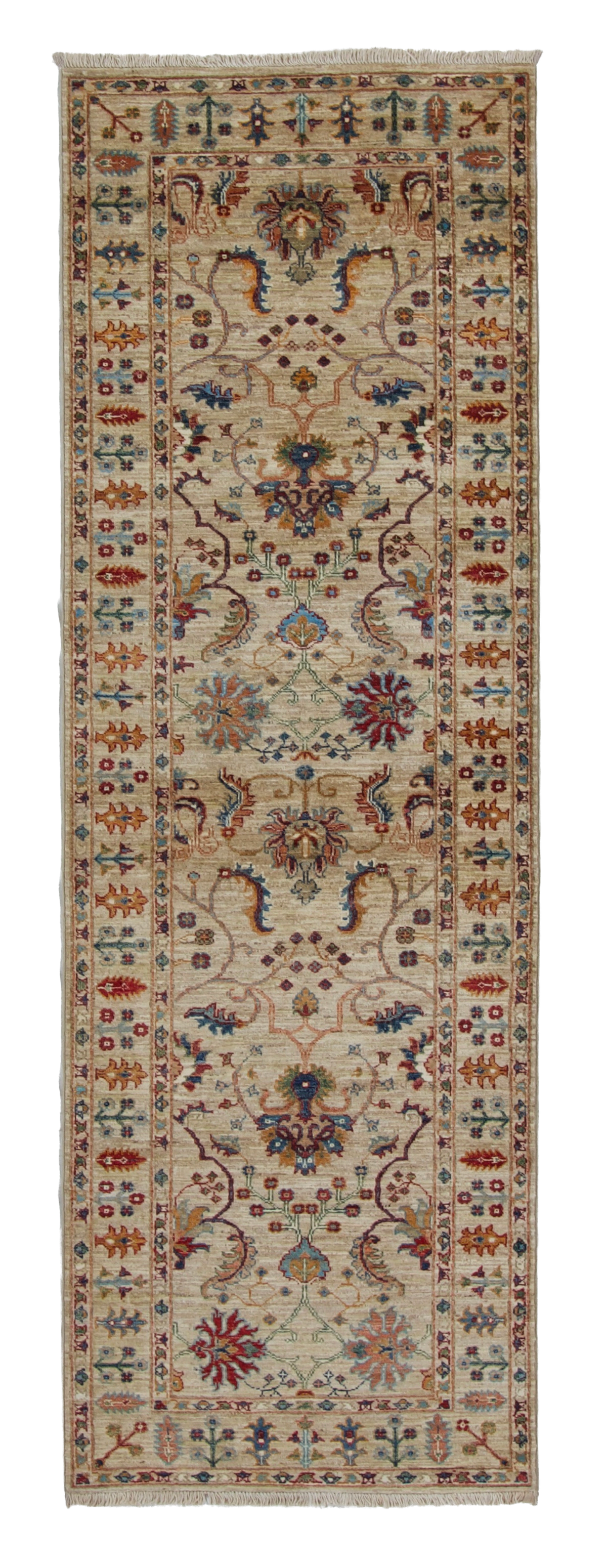 W 2.7 L 8 Mahal 100% Wool Hand-Woven All-Over Design - 67057