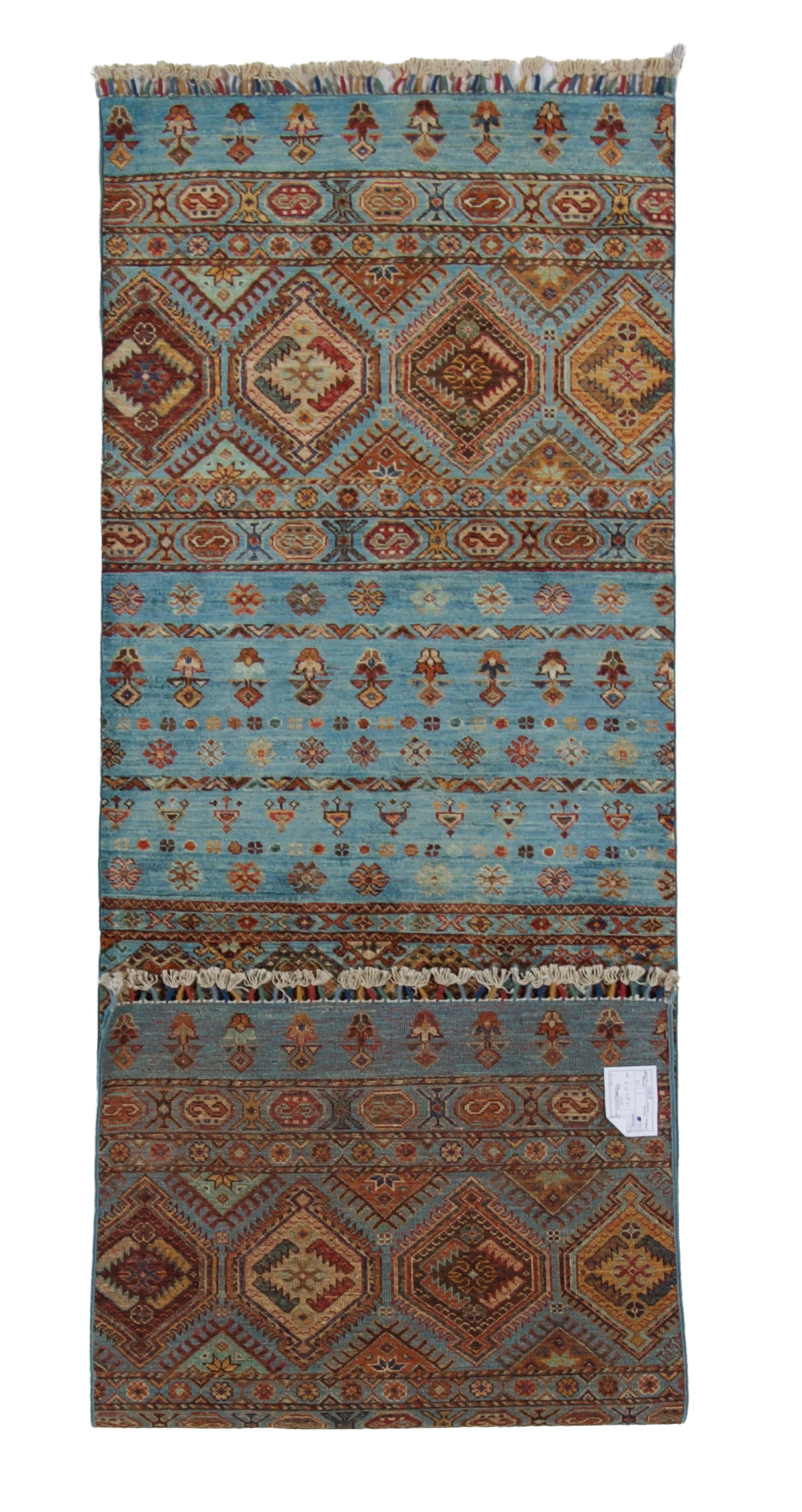 W 2.8 L 8.4 Karajeh 100% Wool Hand-Woven All-Over Design - 67058