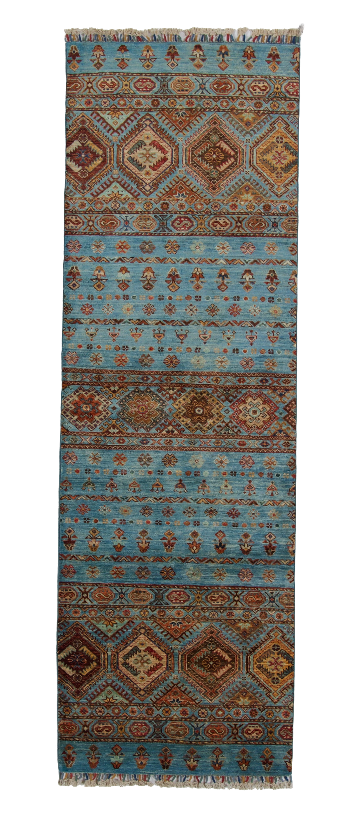 W 2.8 L 8.4 Karajeh 100% Wool Hand-Woven All-Over Design - 67058