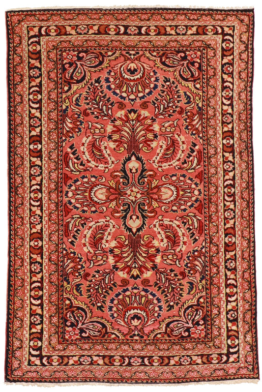 3.7 x 5.6 - Lillihan Wool Floral Rectangle - Hand Woven Rug — 6751