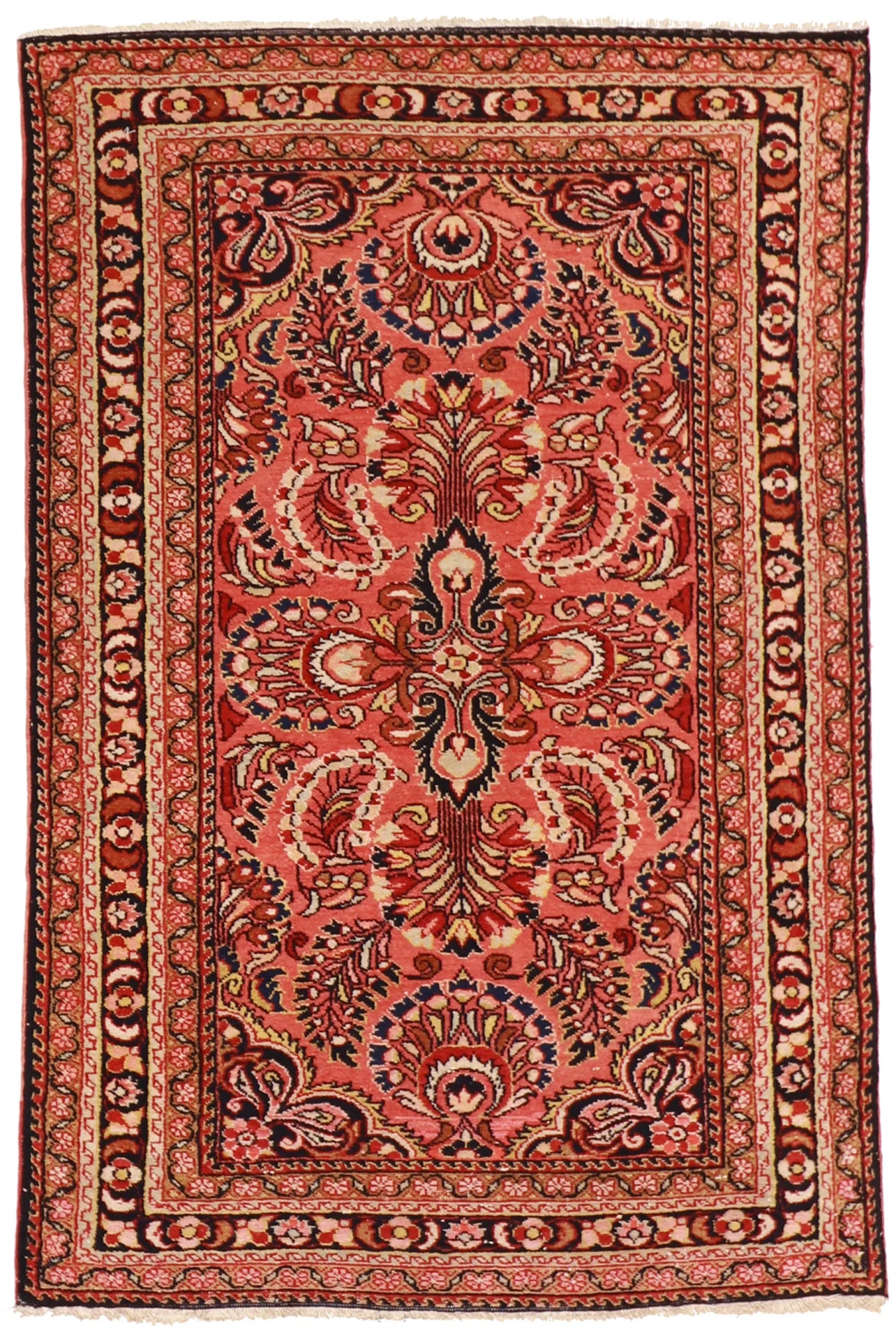 W 3.7 L 5.6 Lillian Antique 100% Wool Hand-Woven All-Over Design - 6751
