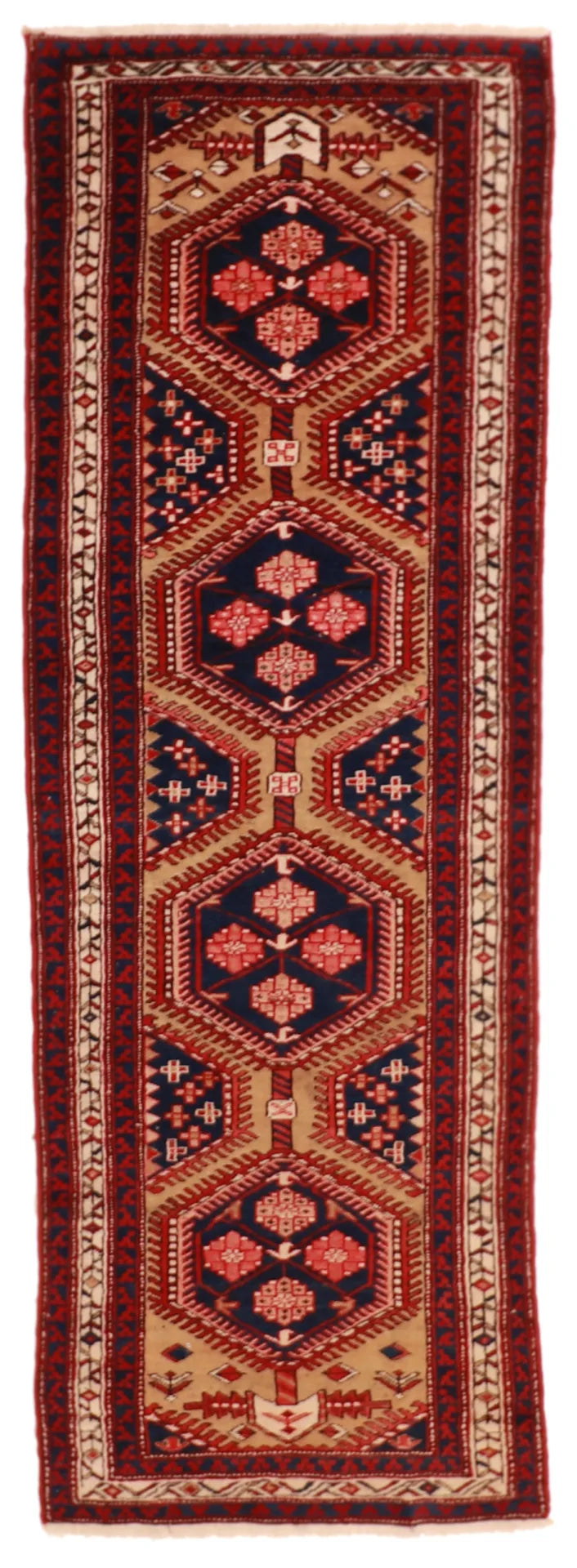 3.7 x 10.3 - Kurdish Fine Geometric Rectangle - Hand Woven Rug — 6800