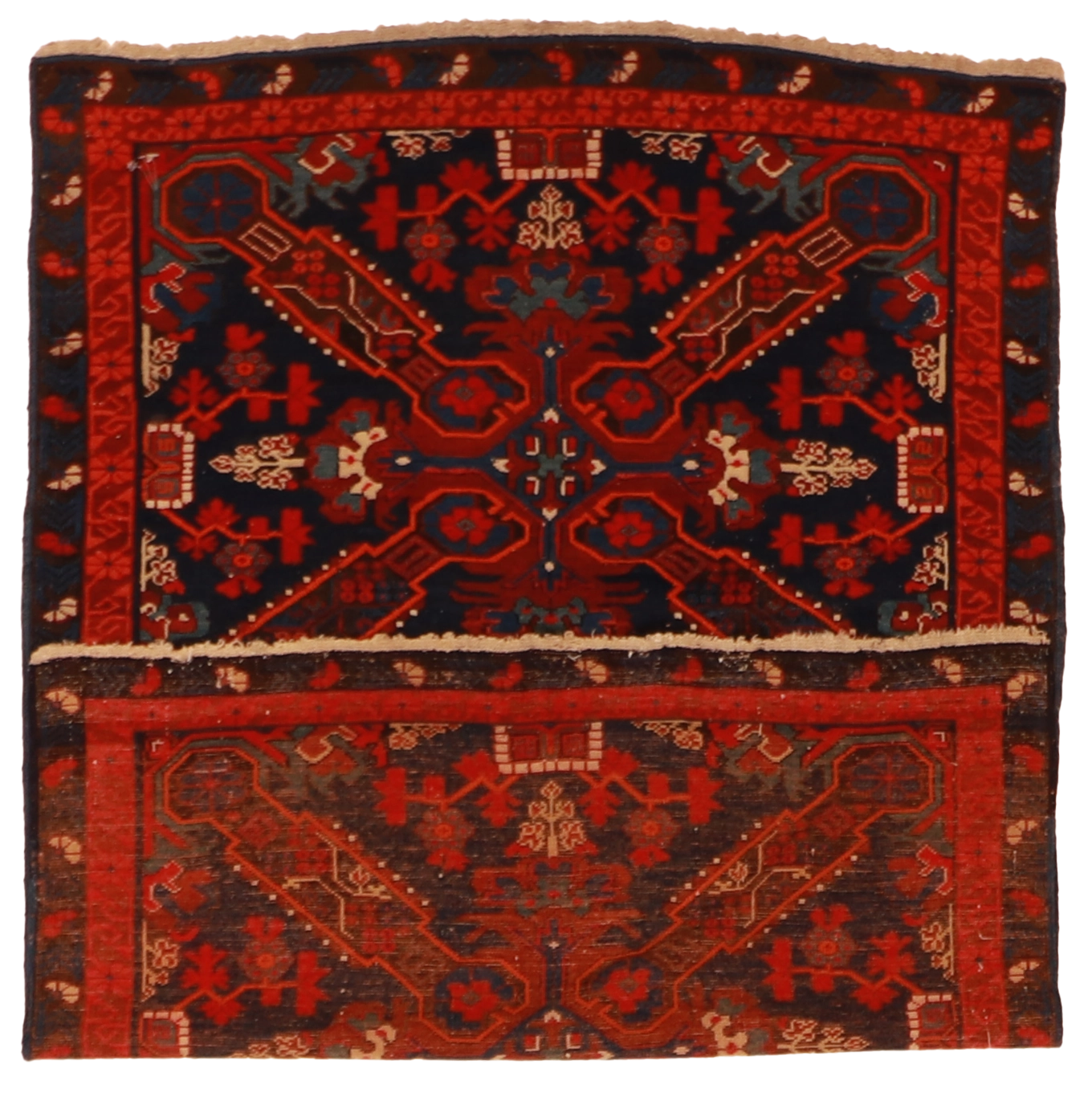 W 3.6 L 5.1 Caucasian 100% Wool Hand-Woven Geometric Design - 7025