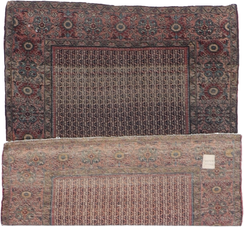 W 3.5 L 5 Sarouk Farahan Antique 100% Wool Hand-Woven All-Over Design - 7296