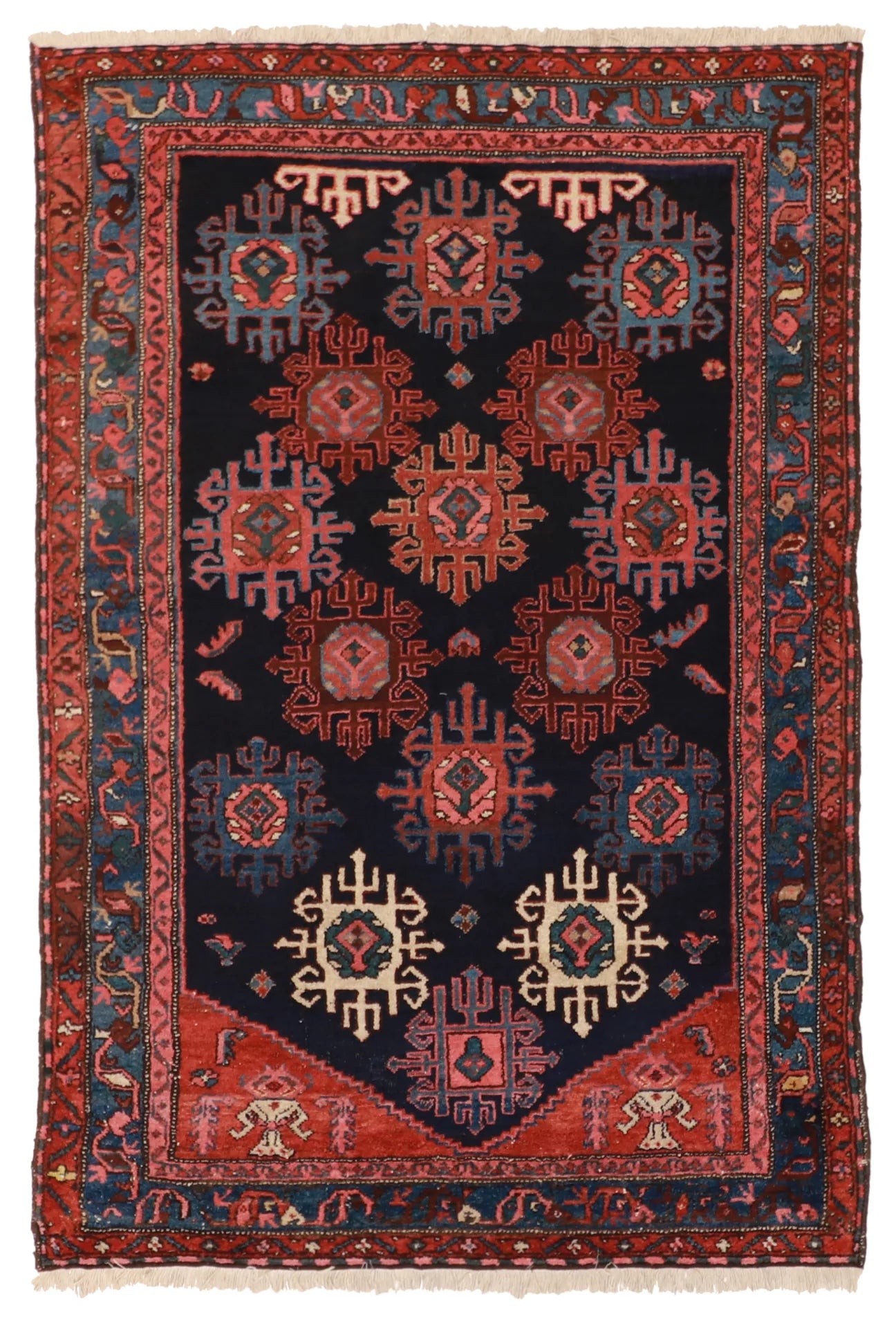 W 4.7 L 6.3 Malayer Antique 100% Wool Hand-Woven All-Over Design - 7441