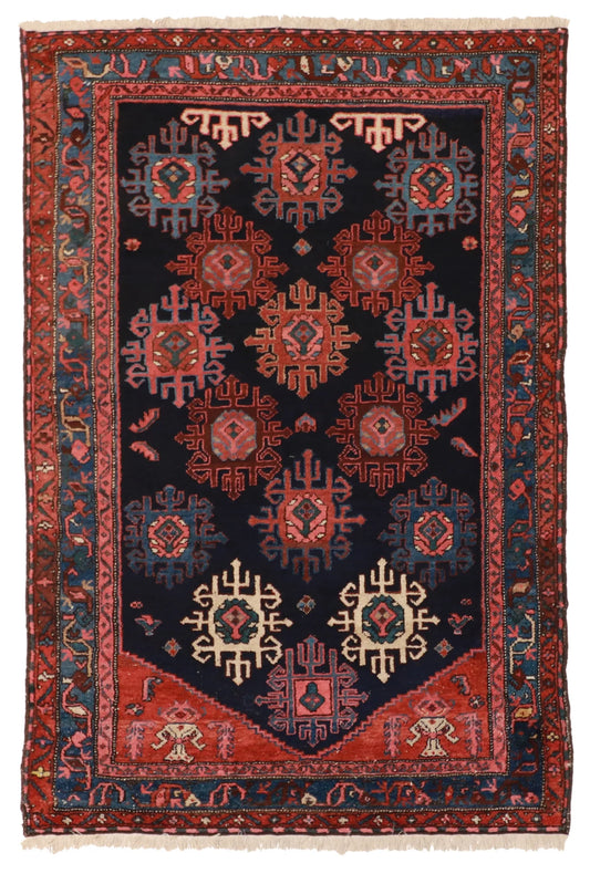 W 4.7 L 6.3 Malayer Antique 100% Wool Hand-Woven All-Over Design - 7441