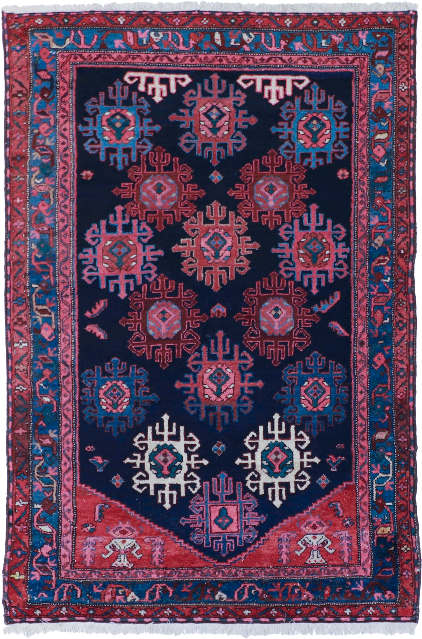 W 4.7 L 6.3 Malayer Antique 100% Wool Hand-Woven All-Over Design - 7441