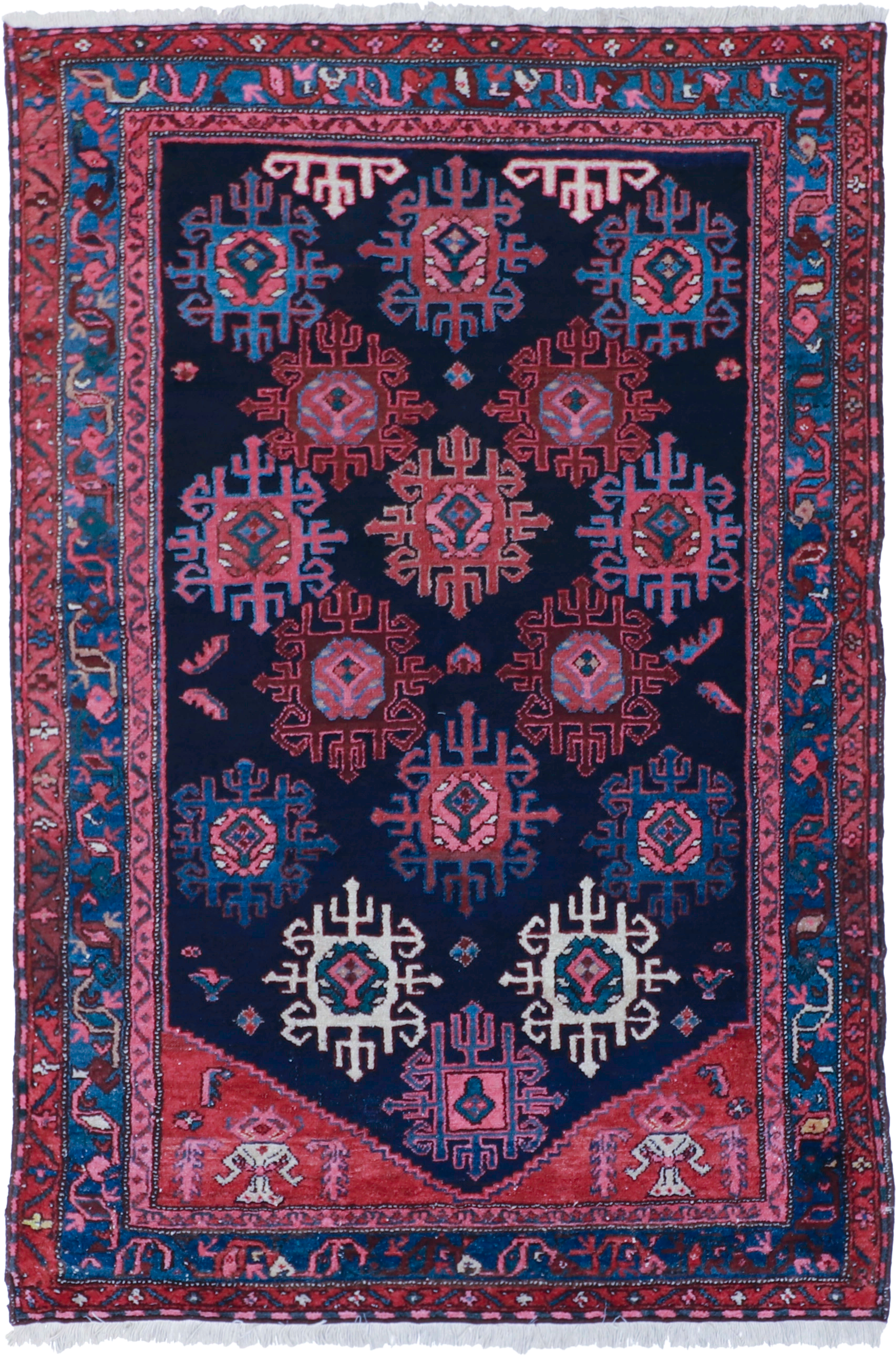 W 4.7 L 6.3 Malayer Antique 100% Wool Hand-Woven All-Over Design - 7441