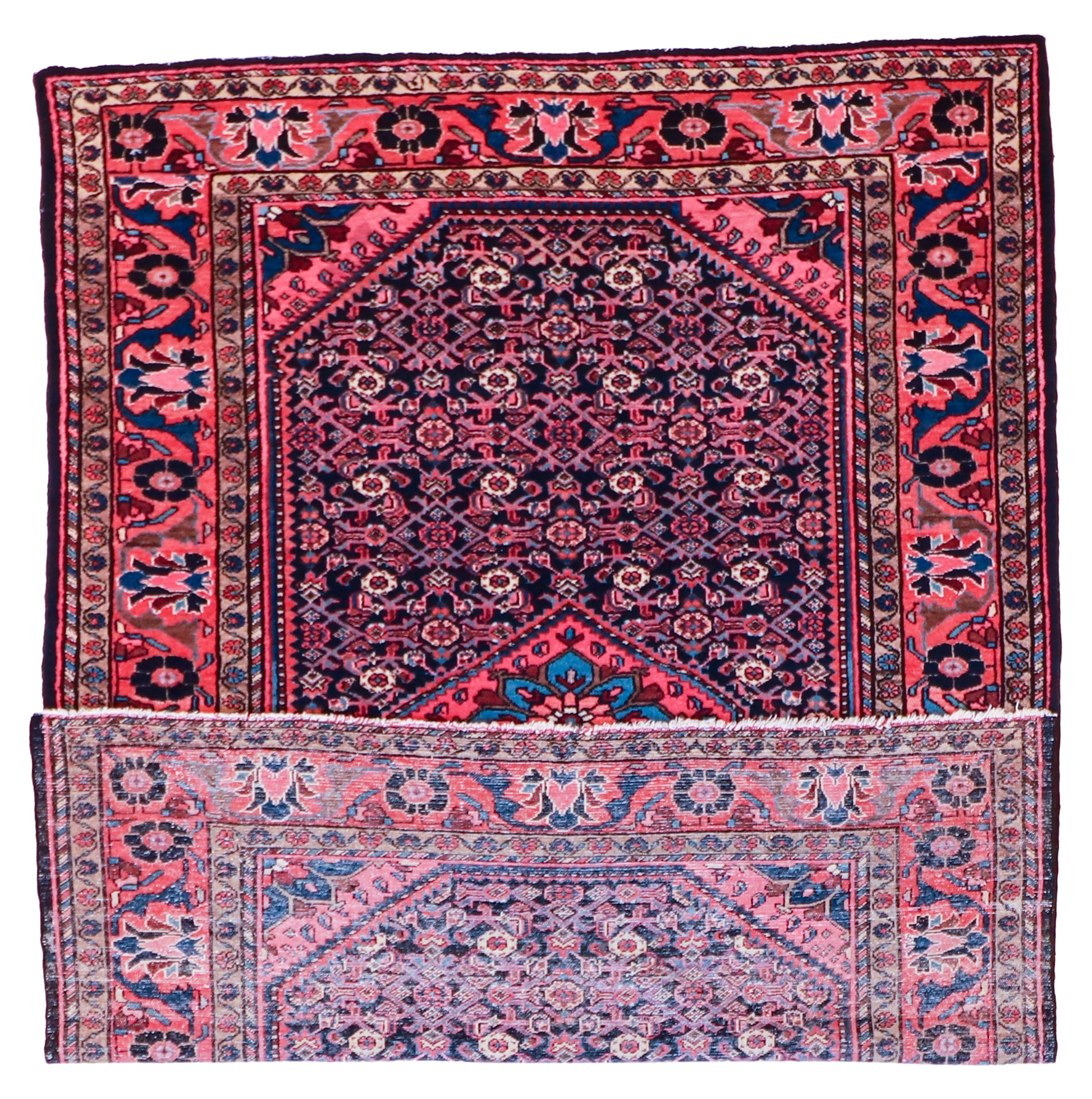 W 5 L 6.9 Malayer S. Antique 100% Wool Hand-Woven All-Over Design - 7444