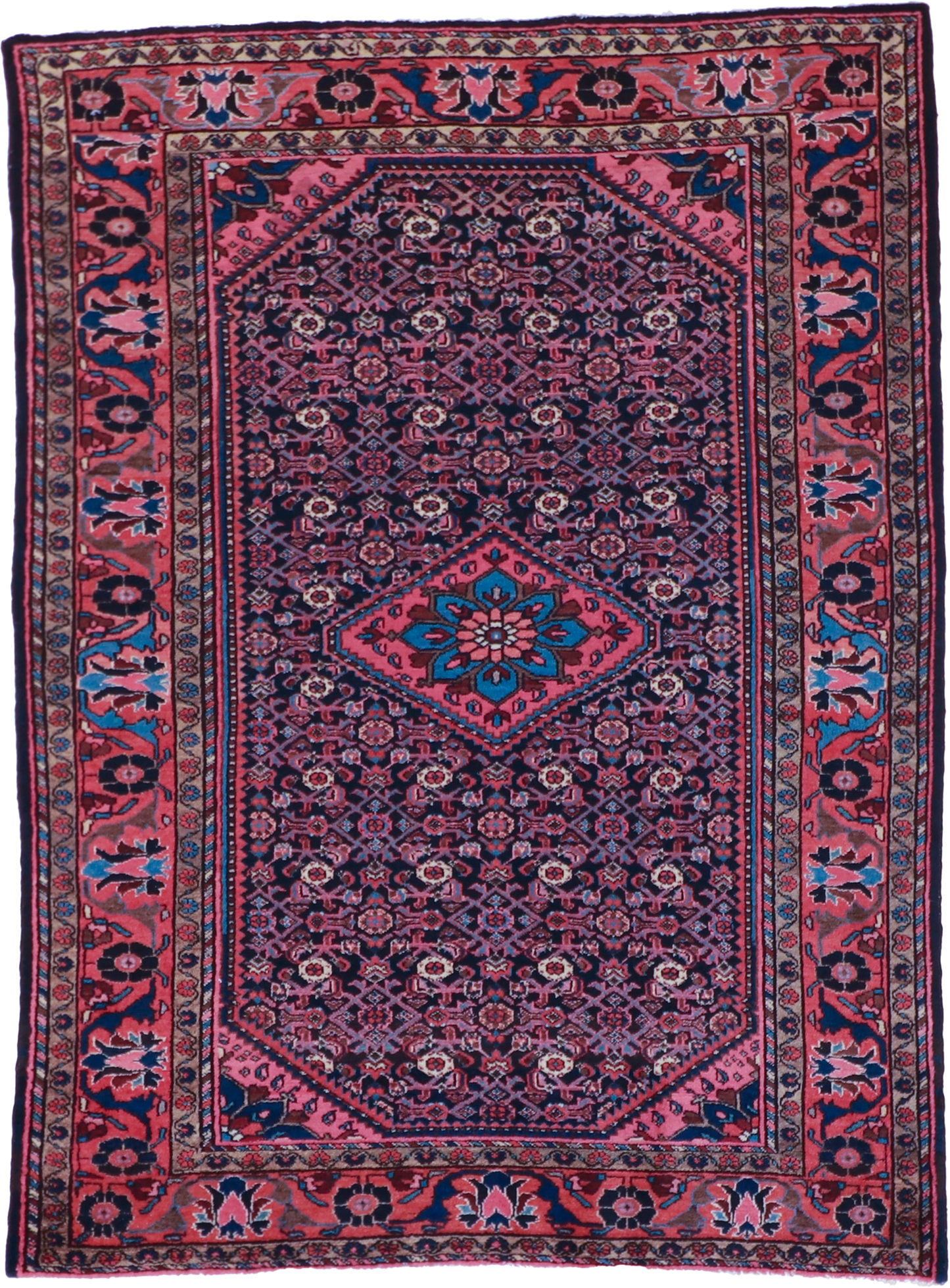 W 5 L 6.9 Malayer S. Antique 100% Wool Hand-Woven All-Over Design - 7444
