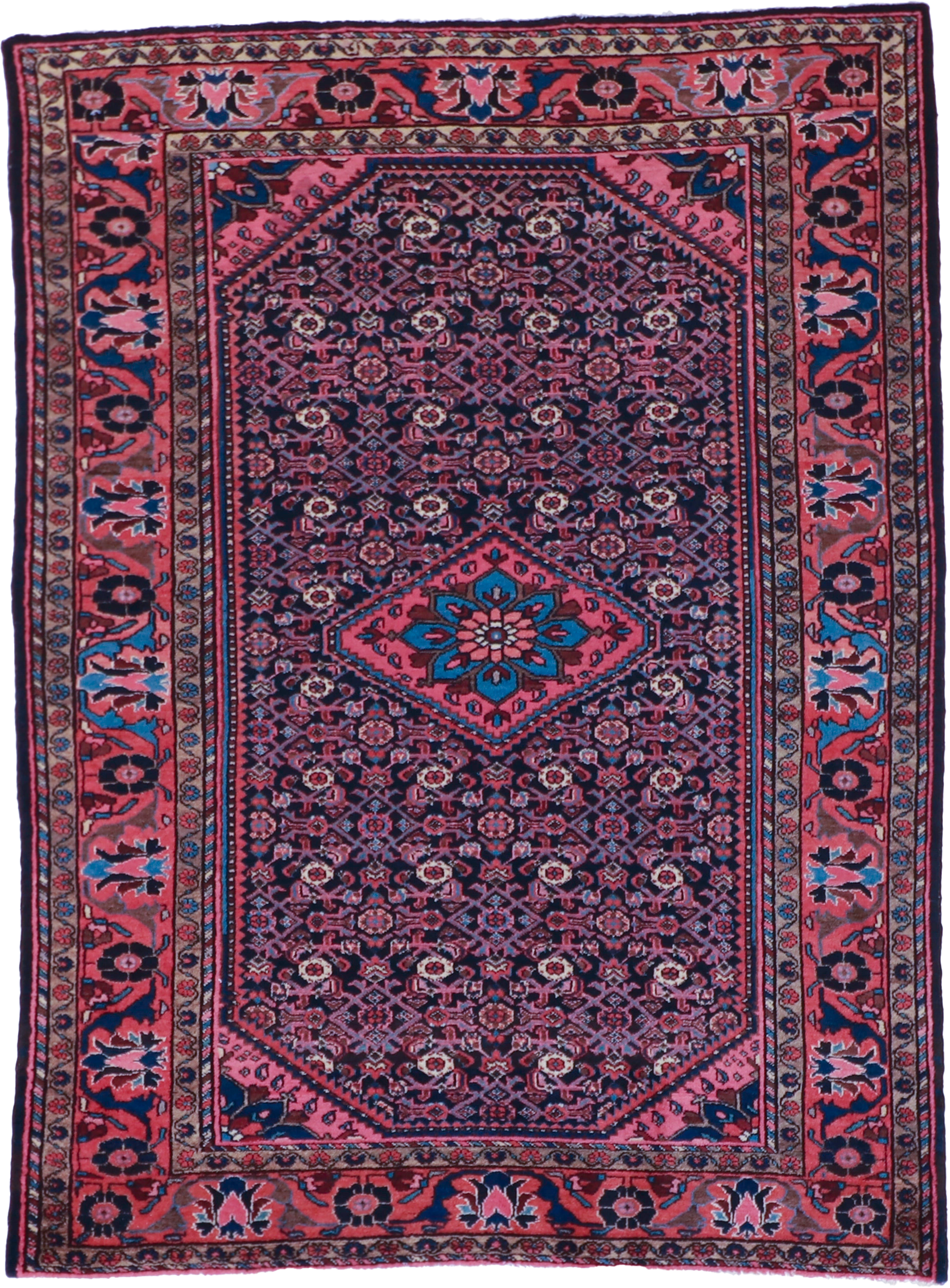 W 5 L 6.9 Malayer S. Antique 100% Wool Hand-Woven All-Over Design - 7444