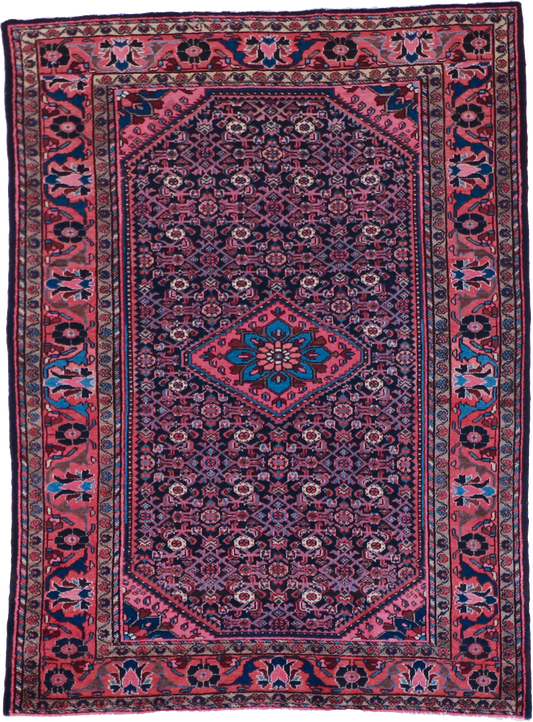 W 5 L 6.9 Malayer S. Antique 100% Wool Hand-Woven All-Over Design - 7444