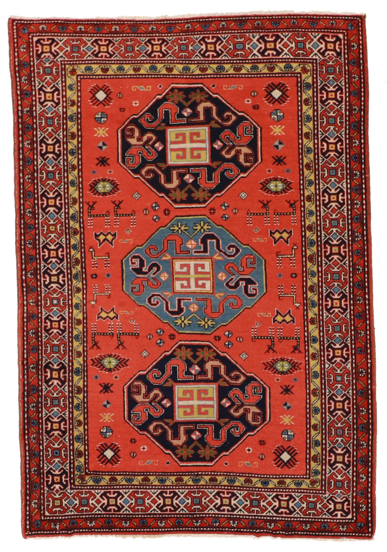 4.3 x 6.2 - Sarab Fine/Wool Tribal Rectangle - Finest Hand-Knotted Quality Wool — 7460