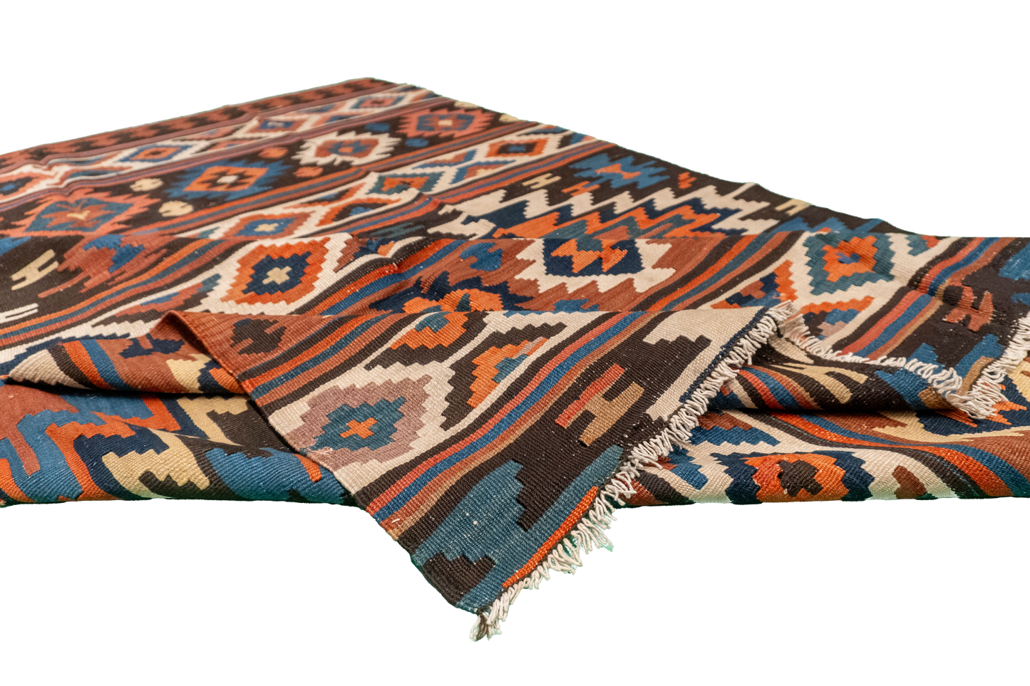 W 5.5 - L 7.5 - Kilim Wool All Over Rectangle - Finest Hand-Made Quality Wool - 7479