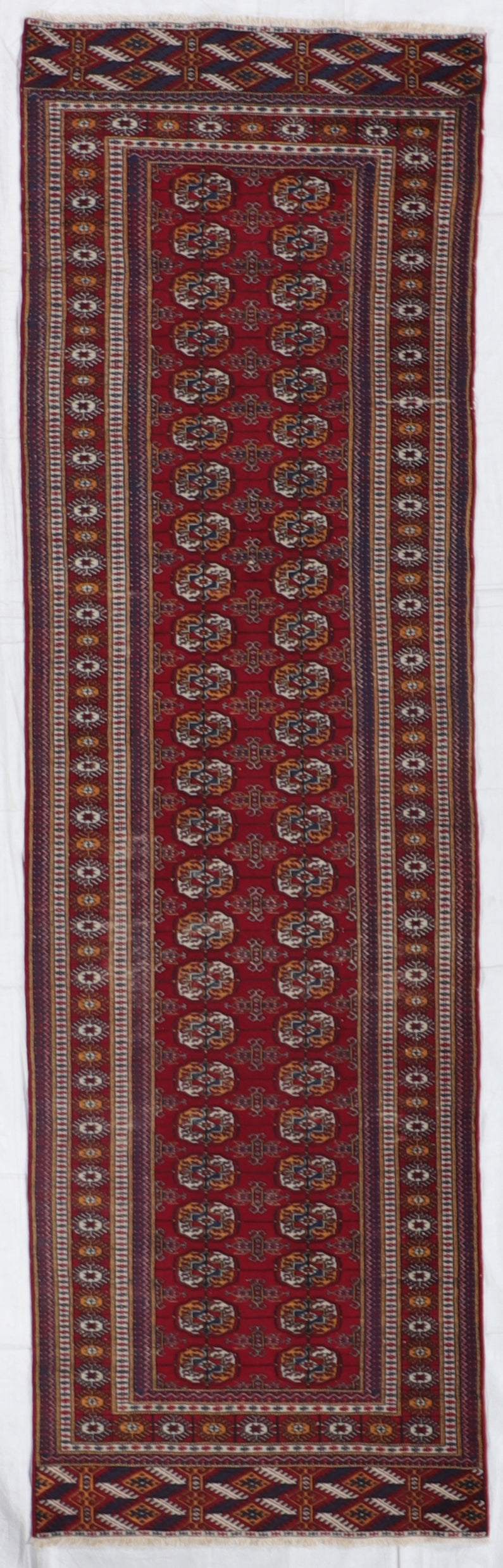 ✨ Handwoven 3×10.2 Tekeh Wool Runner — 🇵🇰 Pak-Pak-Persian Geometric Design in Red, Beige, Blue &amp; Tan — 7804