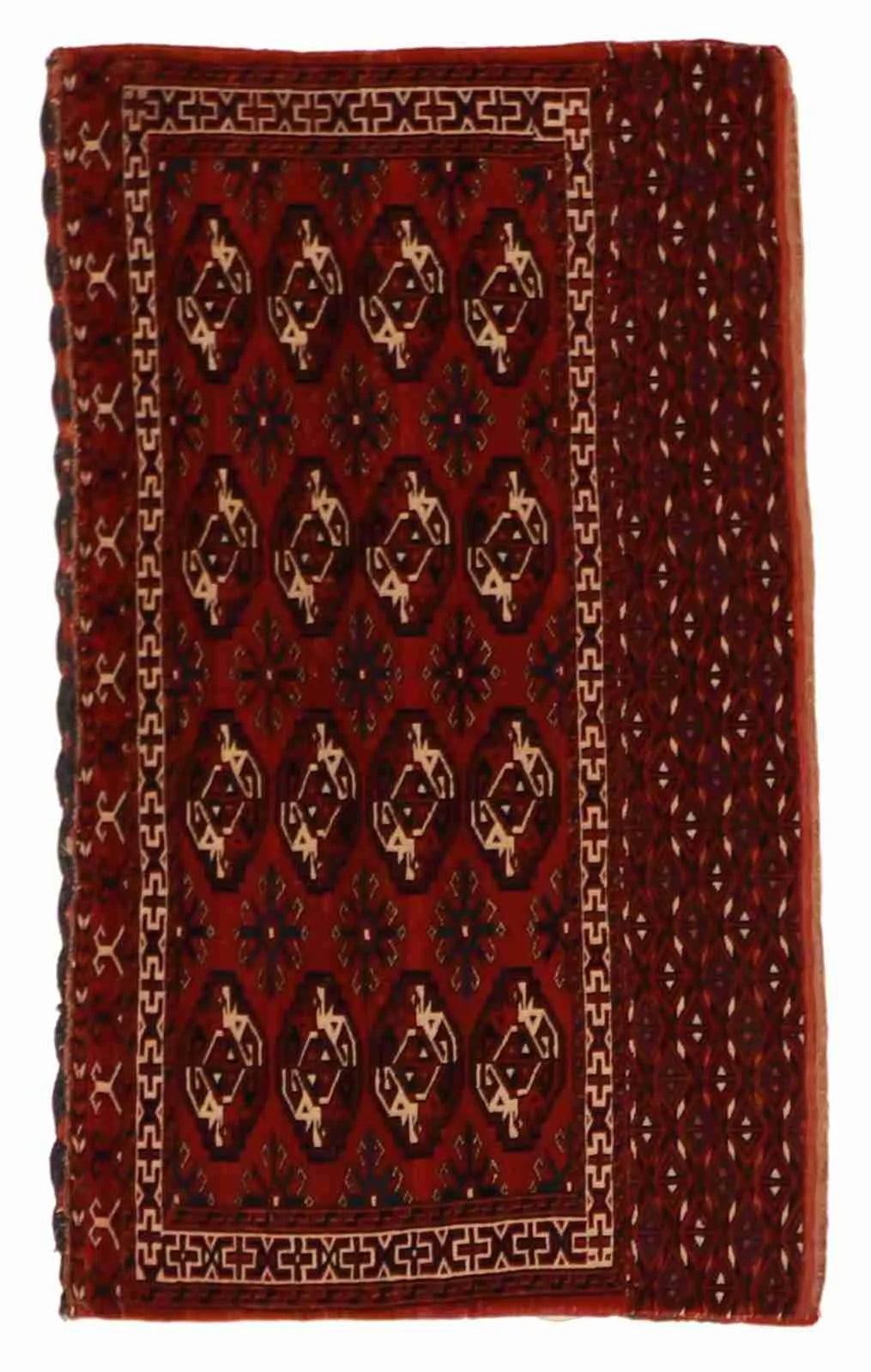 2.4 x 4 - Tekeh Wool Tribal Rectangle - Finest Hand-Knotted Quality Wool — 7858
