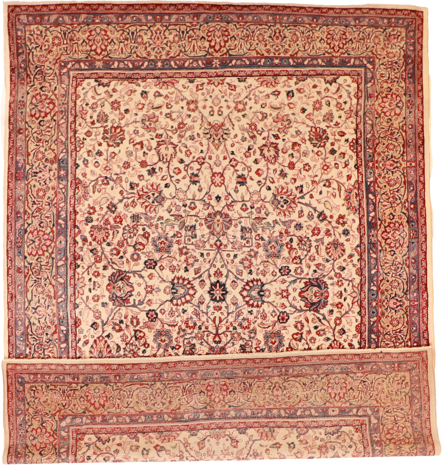 W 8.9 L 11.7 Sarouk 100% Wool Hand-Woven All-Over Design - 7900