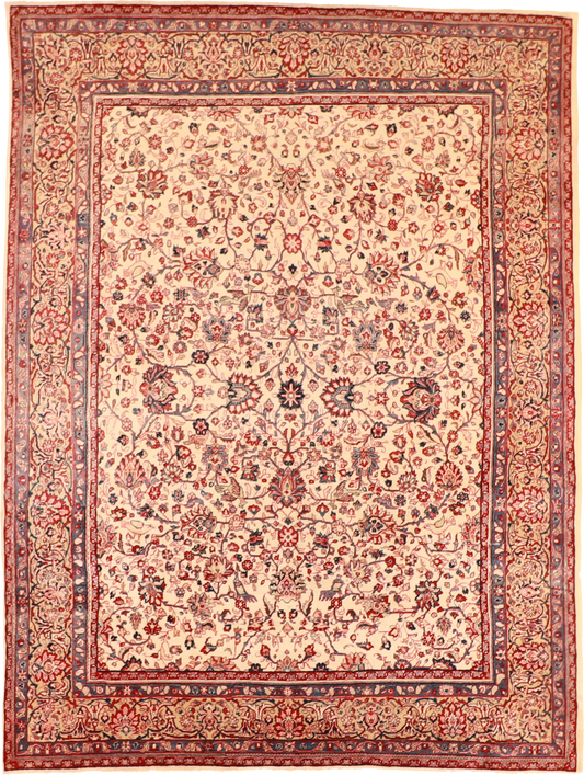 W 8.9 L 11.7 Sarouk 100% Wool Hand-Woven All-Over Design - 7900