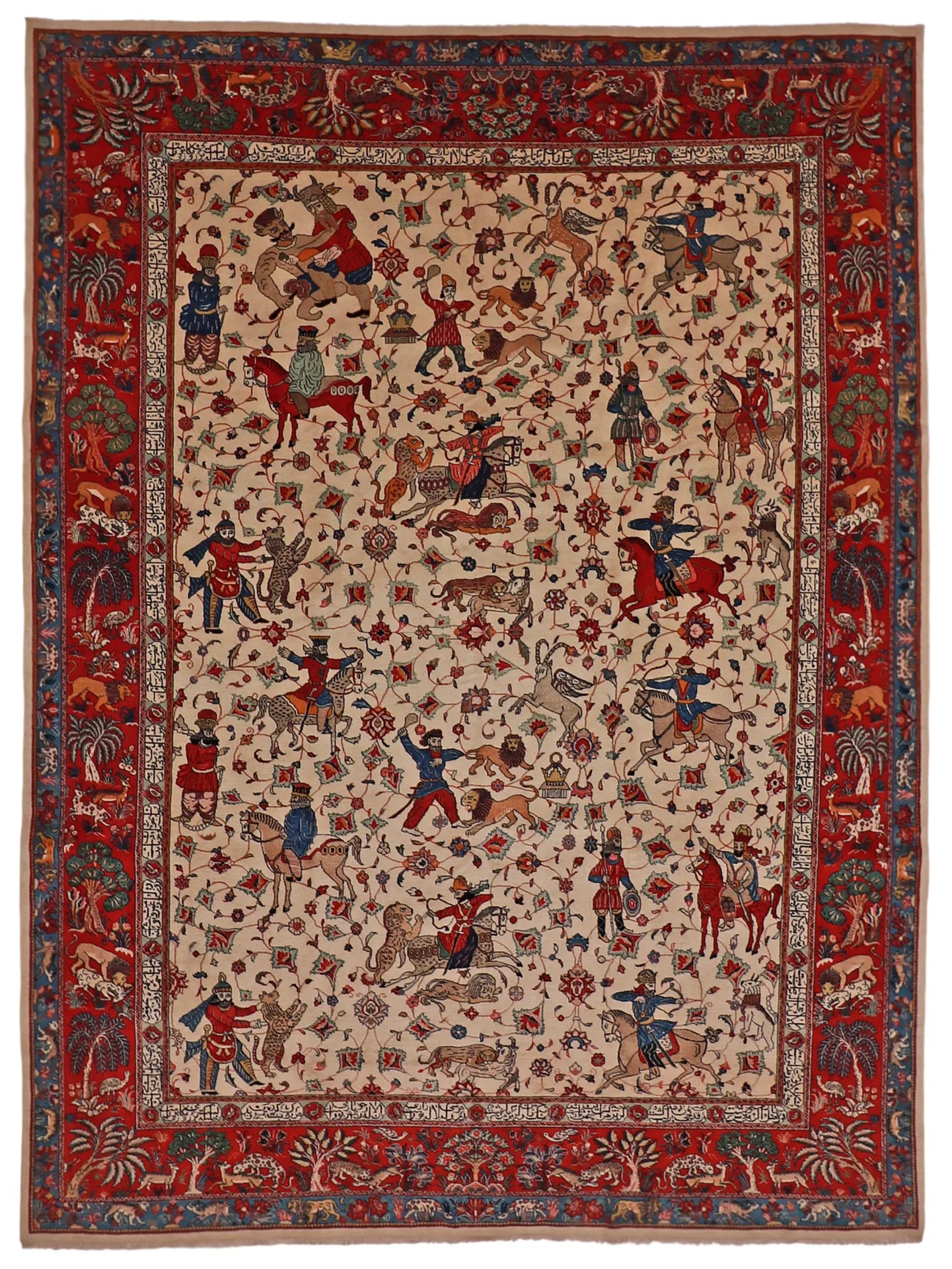 W 9 - L 12 - Sarouk Fine/Wool All Over Rectangle - Finest Hand-Knotted Quality Wool - 7941