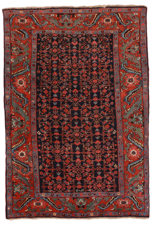 W 4.6 L 6.7 Bijar Antique 100% Wool Hand-Woven All-Over Design - 8065