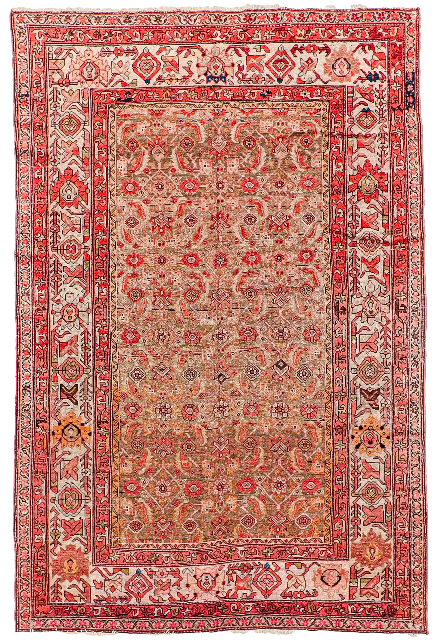 W 6.7 L 9.9 Hamadan 100% Wool Handmade Geometric Design - 8068