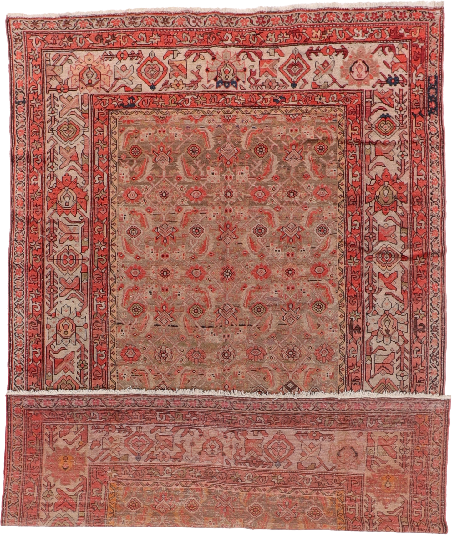 W 6.7 L 9.9 Hamadan 100% Wool Handmade Geometric Design - 8068