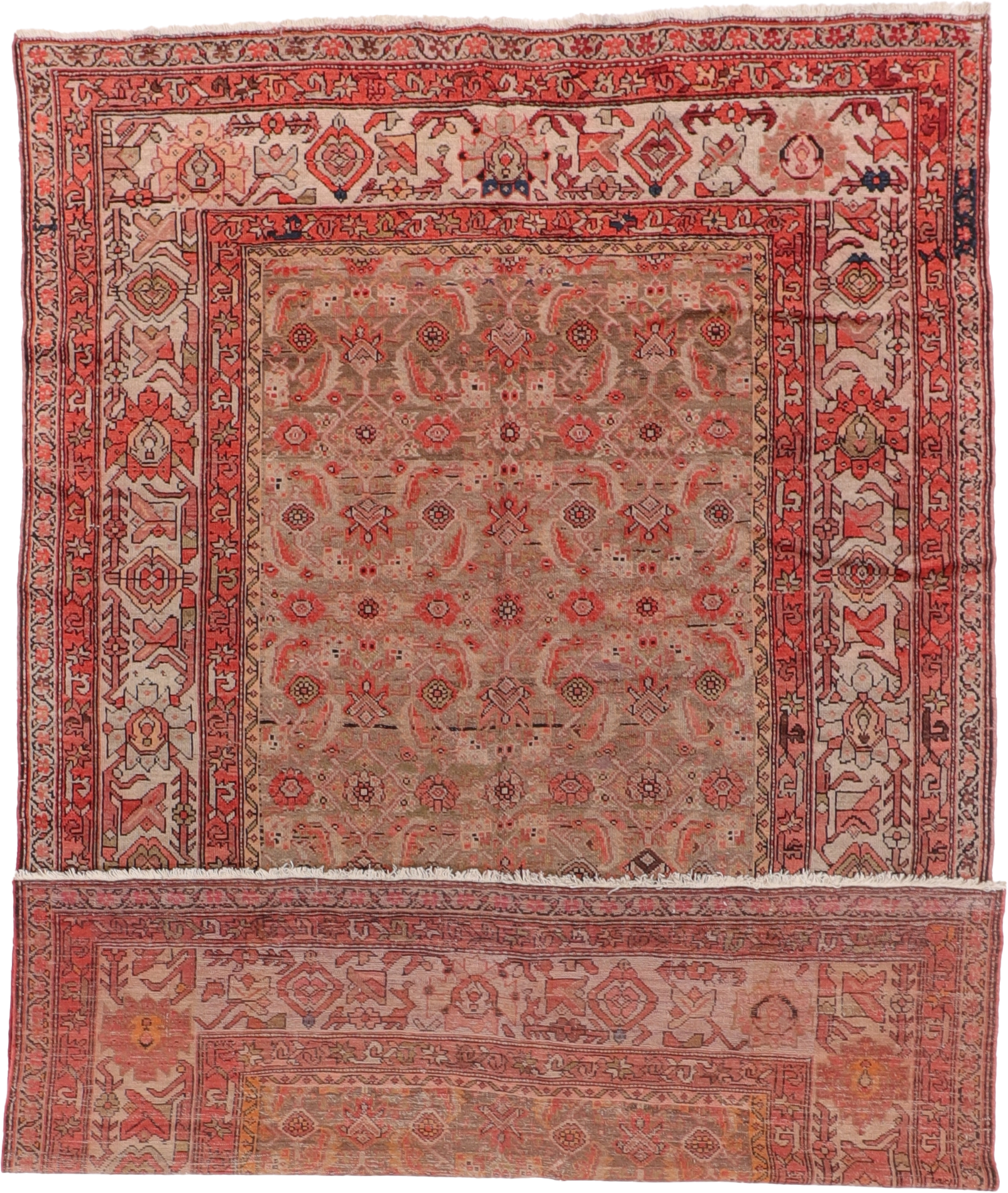 W 6.7 L 9.9 Hamadan 100% Wool Handmade Geometric Design - 8068