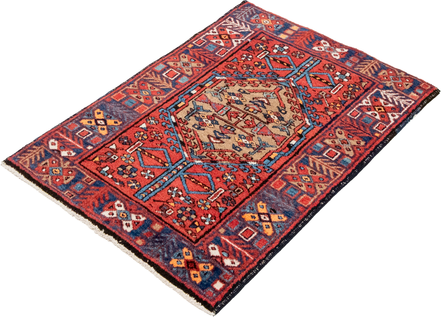W 2 L 2.8 Karajeh Semi Antique 100% Wool Hand-Woven All-Over Design - 8155