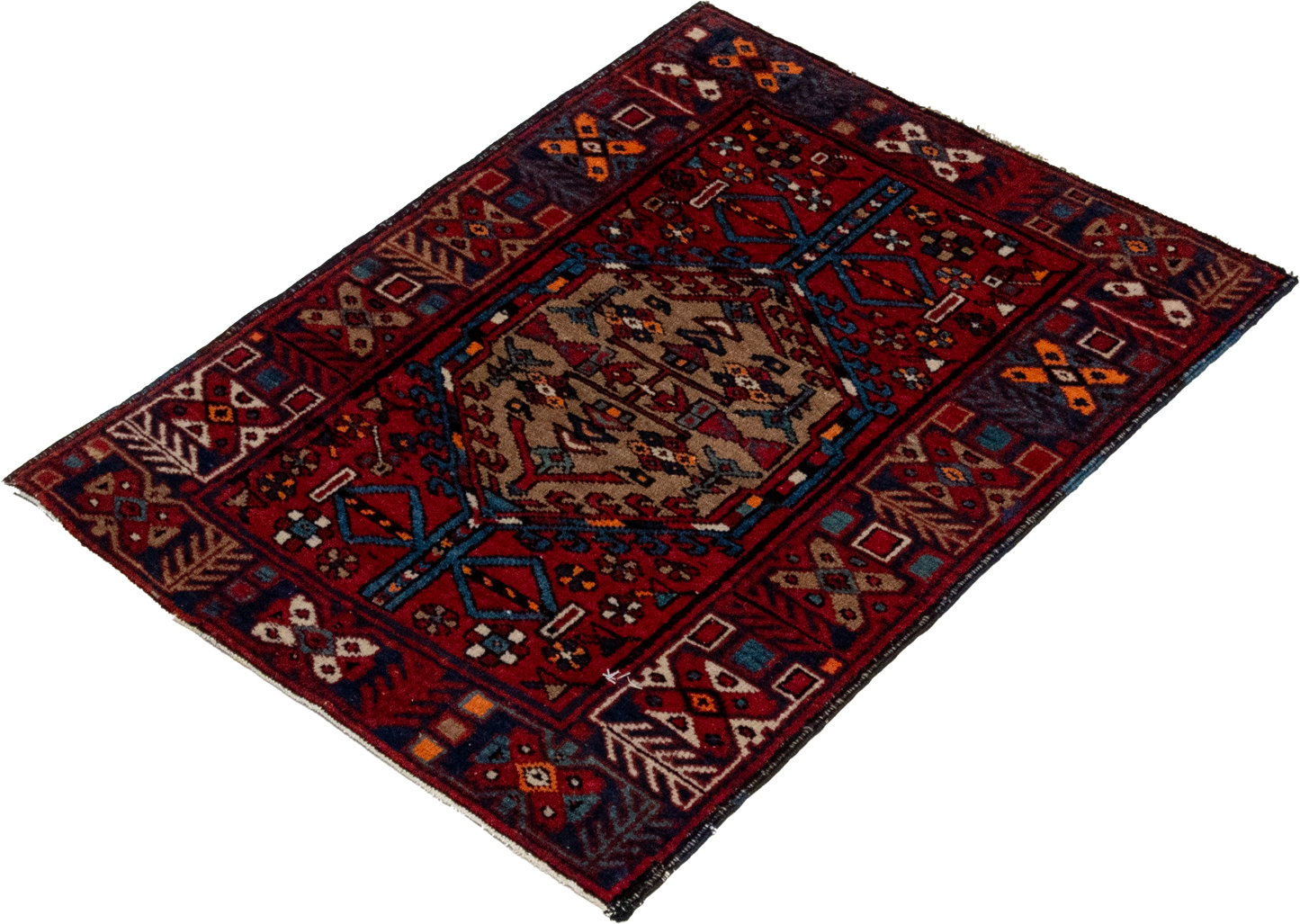 W 2 L 2.8 Karajeh Semi Antique 100% Wool Hand-Woven All-Over Design - 8155