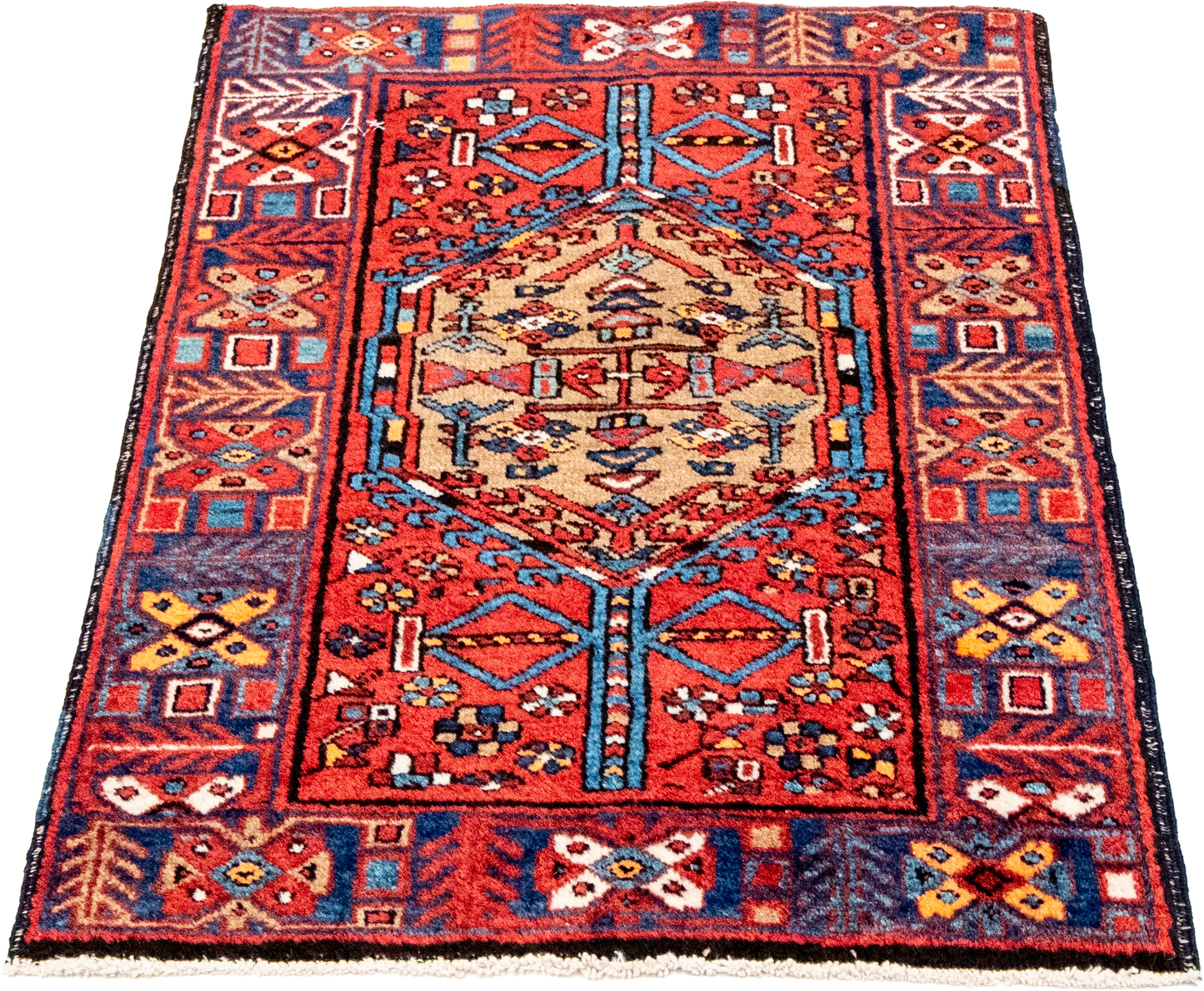 W 2 L 2.8 Karajeh Semi Antique 100% Wool Hand-Woven All-Over Design - 8155