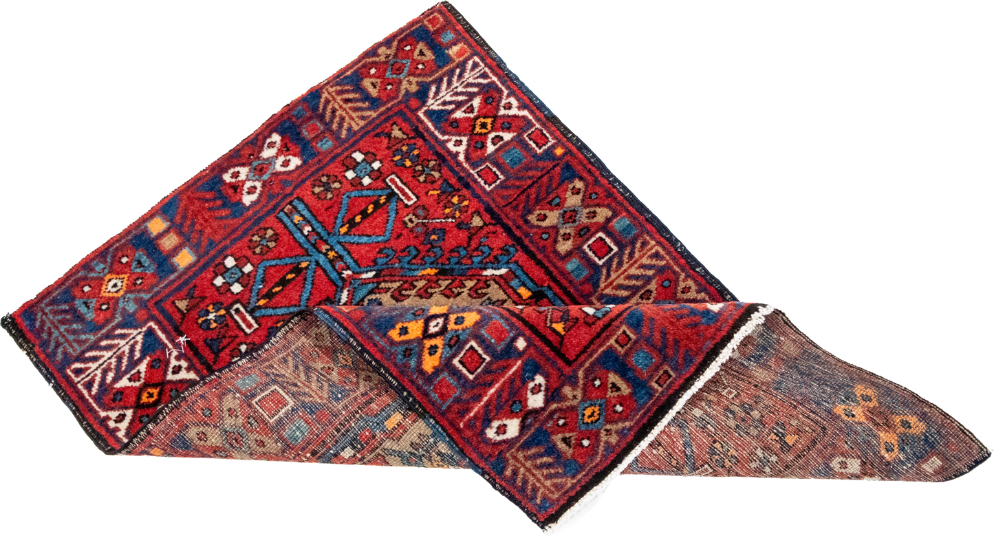 W 2 L 2.8 Karajeh Semi Antique 100% Wool Hand-Woven All-Over Design - 8155