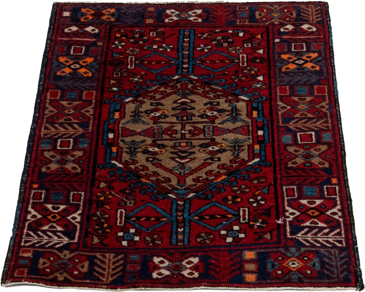 W 2 L 2.8 Karajeh Semi Antique 100% Wool Hand-Woven All-Over Design - 8155