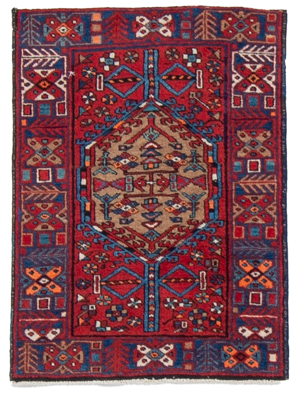W 2 L 2.8 Karajeh Semi Antique 100% Wool Hand-Woven All-Over Design - 8155