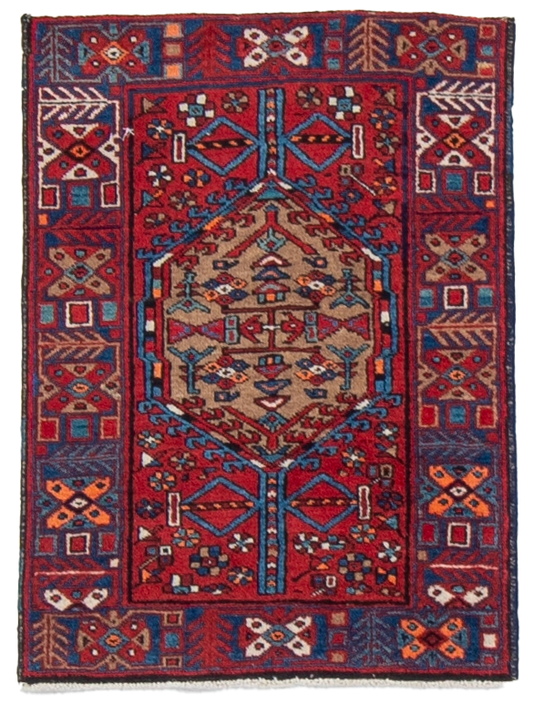 W 2 L 2.8 Karajeh Semi Antique 100% Wool Hand-Woven All-Over Design - 8155