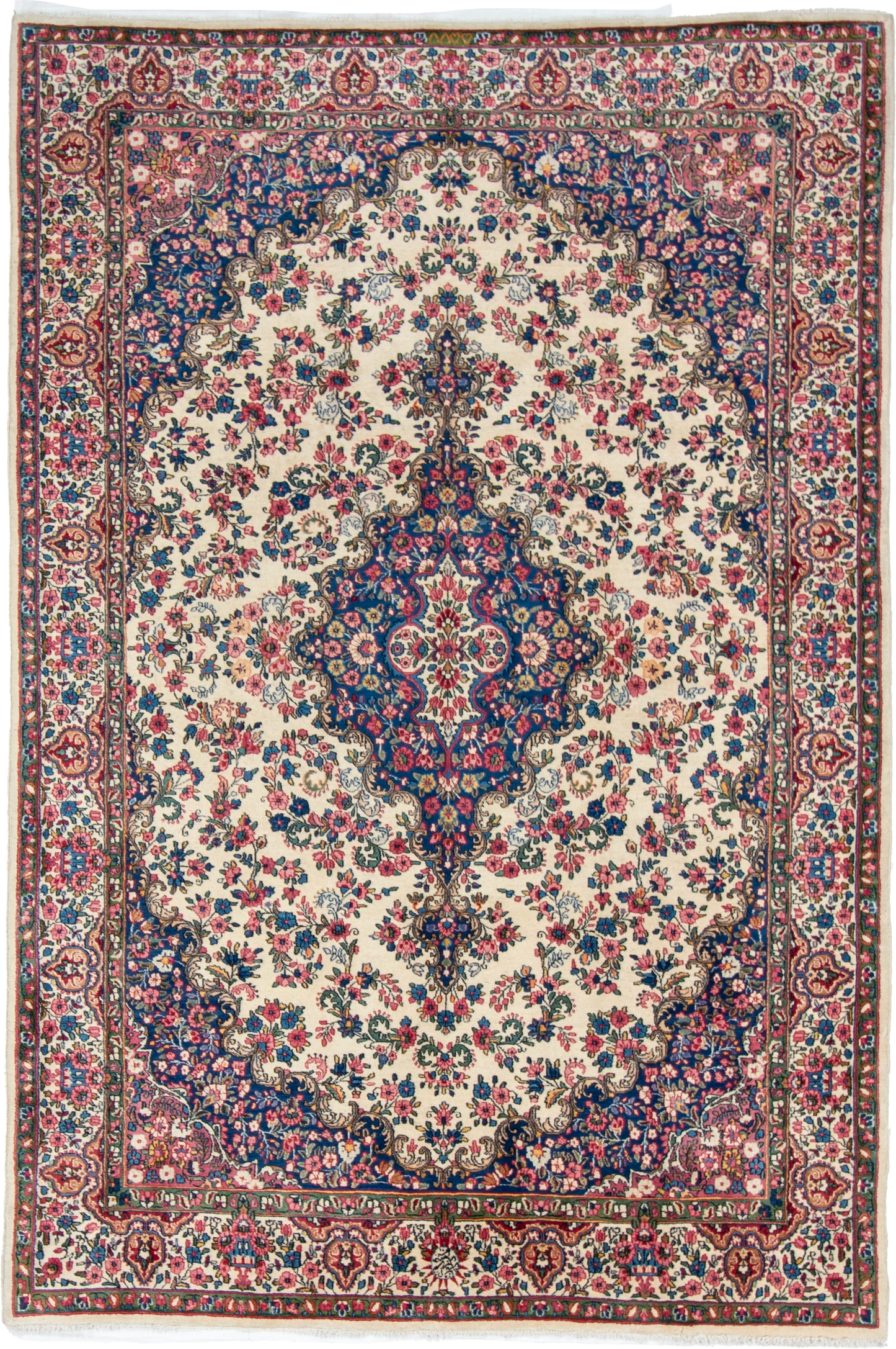 W 6.6 L 9.8 Kerman 100% Wool Hand-Woven All-Over Design - 8298