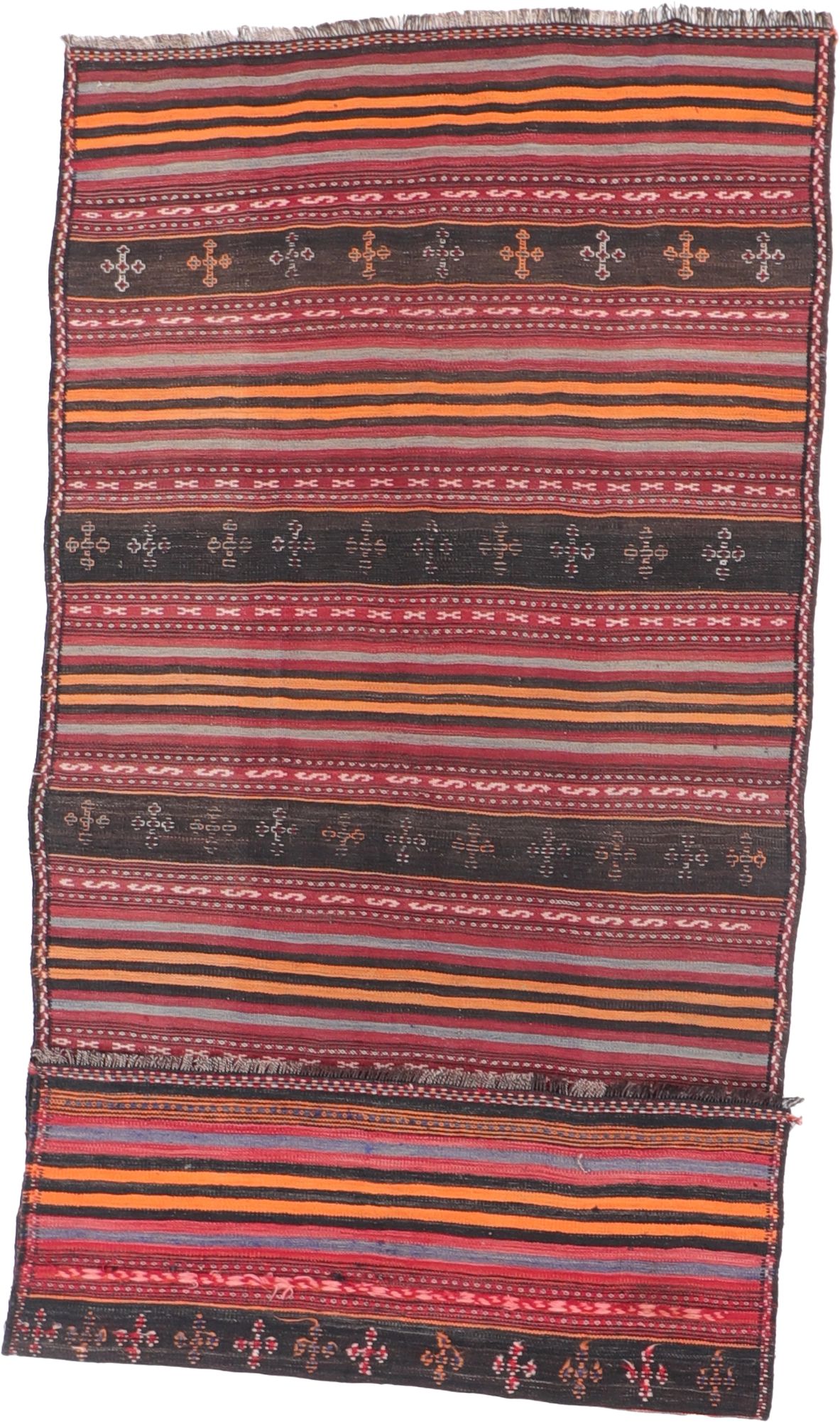 W 4.7 L 10.2 Kilim Runner 100% Wool Hand-Woven All-Over Design - 8567