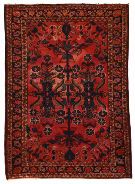 W 3.5 L 4.10 Lillian Antique 100% Wool Hand-Woven All-Over Design - 8617