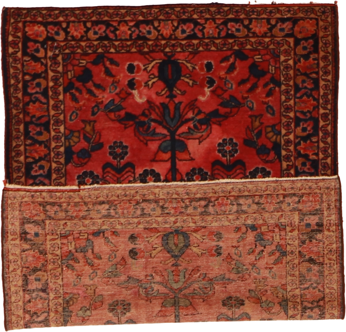 W 3.5 L 4.10 Lillian Antique 100% Wool Hand-Woven All-Over Design - 8617