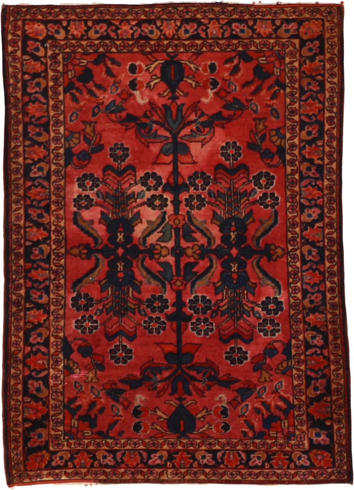 W 3.5 L 4.10 Lillian Antique 100% Wool Hand-Woven All-Over Design - 8617