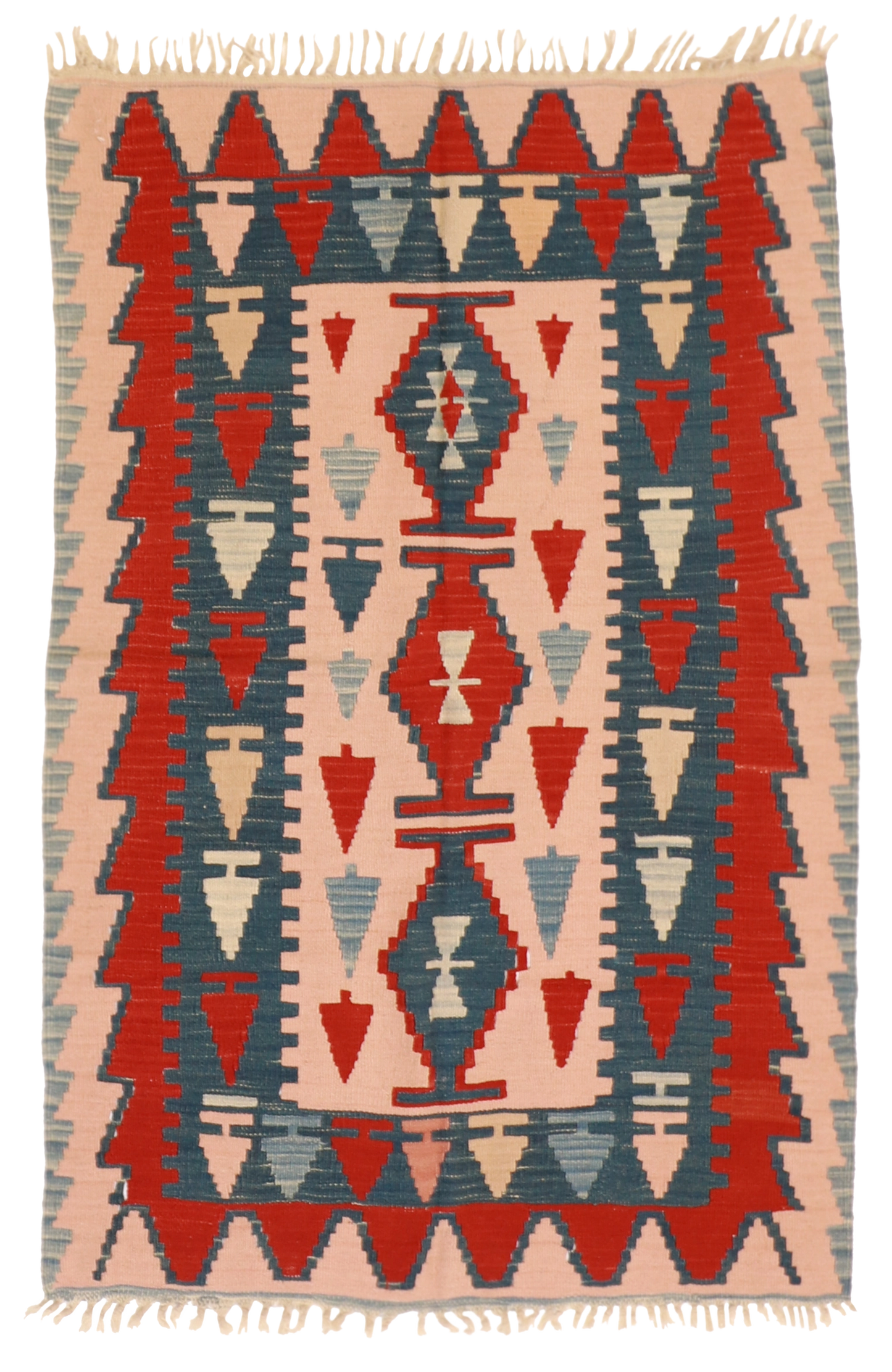 W 4 L 6 Kilim 100% Wool Hand-Woven - 8780
