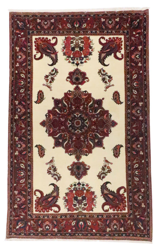 W 5.6 L 8.4 Bakhtiarie 100% Wool Handmade All Over Medalion Design - 8880
