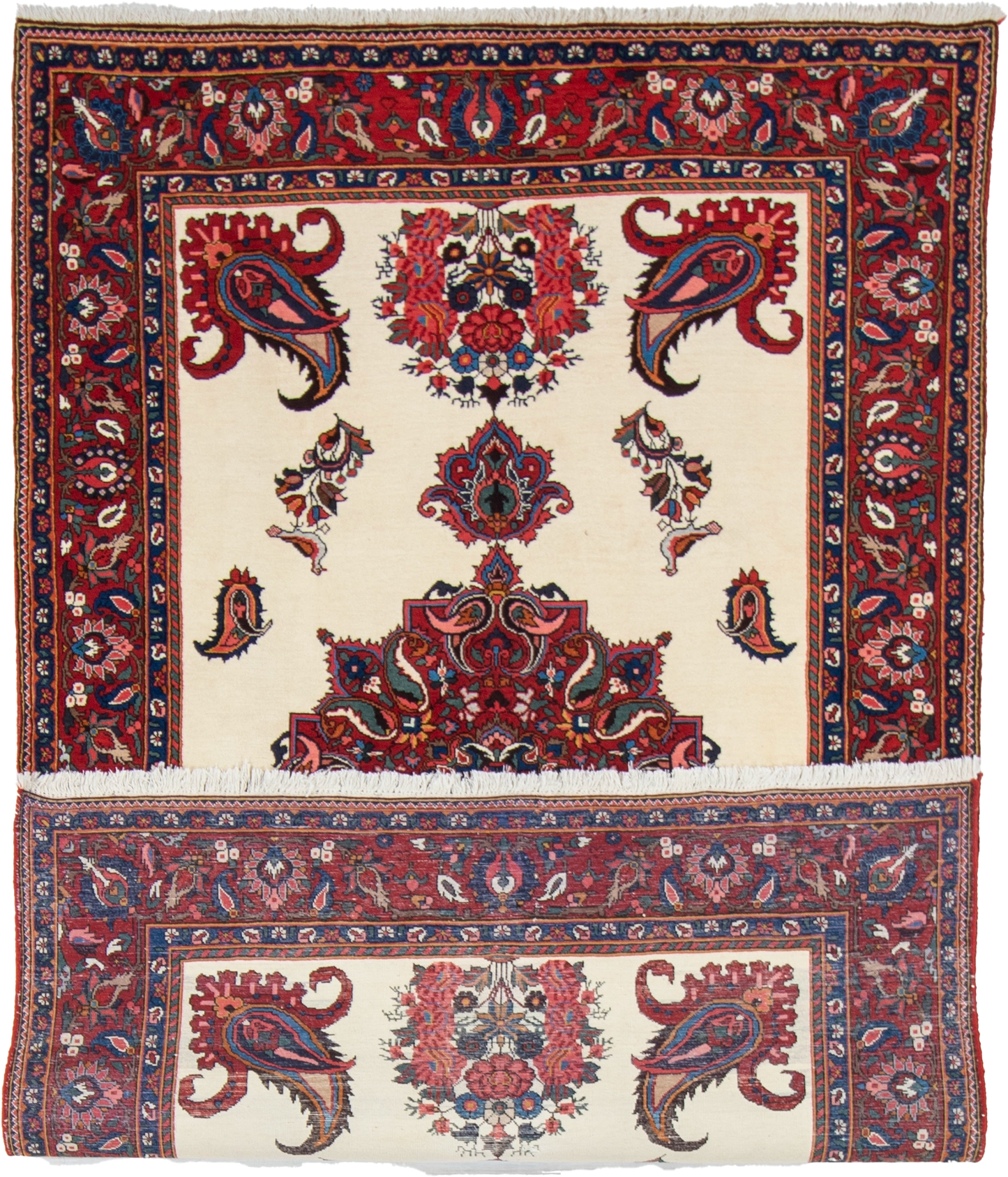 W 5.6 L 8.4 Bakhtiarie 100% Wool Hand-Woven All-Over Medalion Design - 8880