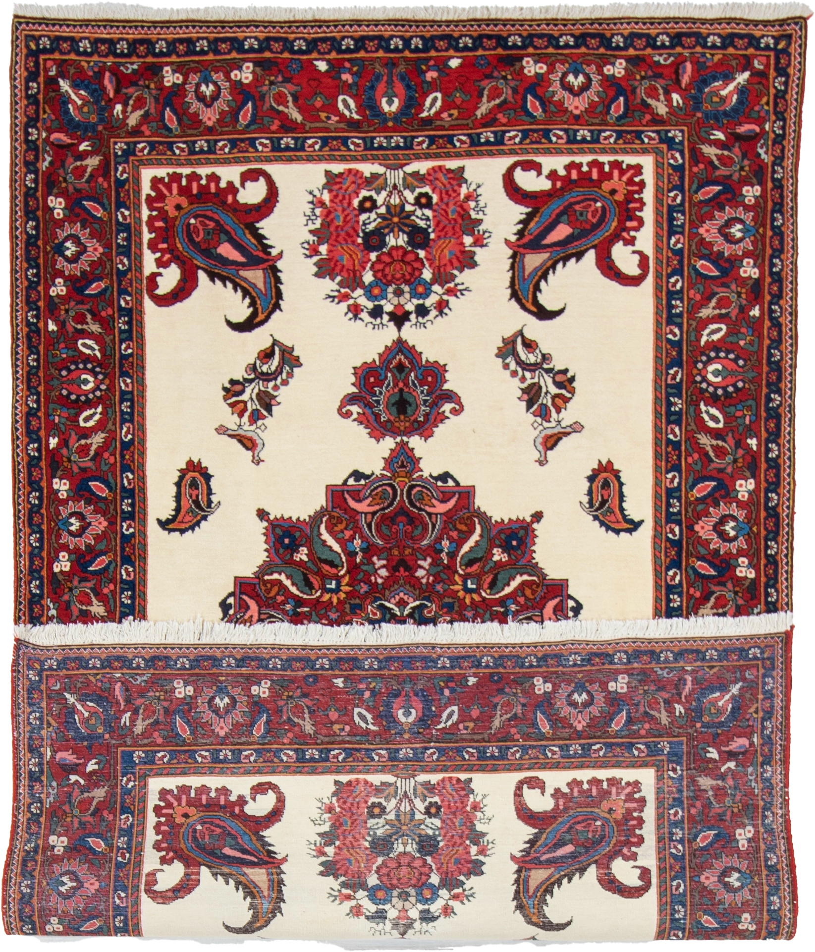 W 5.6 L 8.4 Bakhtiarie 100% Wool Hand-Woven All-Over Medalion Design - 8880