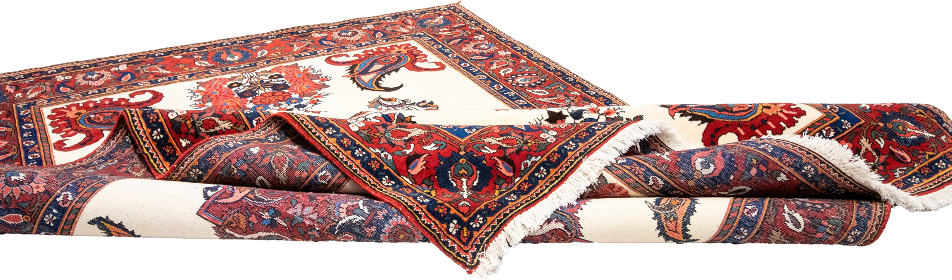 W 5.6 L 8.4 Bakhtiarie 100% Wool Hand-Woven All-Over Medalion Design - 8880