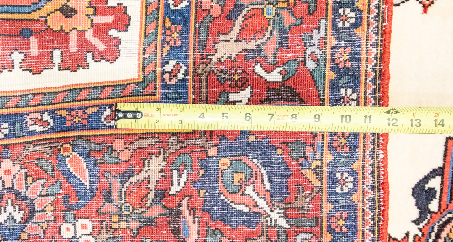 W 5.6 L 8.4 Bakhtiarie 100% Wool Hand-Woven All-Over Medalion Design - 8880